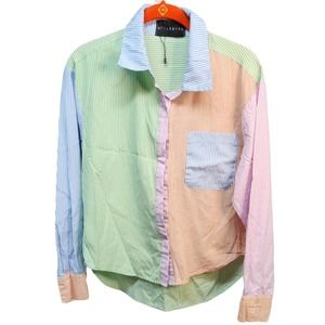 Style by GG Stripes Multicolor Cotton Button Down Shirt S